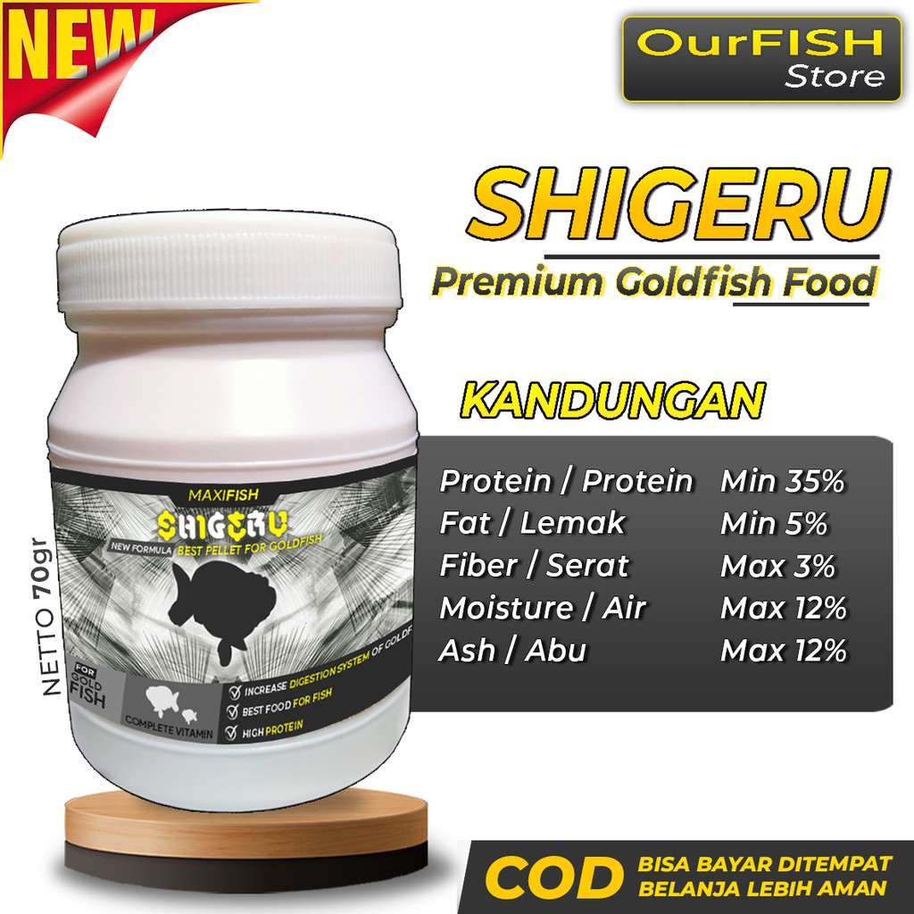 OURFISH - Pakan Ikan Mas Koki Shigeru Goldfish Oranda Ranchu Ryukin Rancu Mutiara Koi Blitar