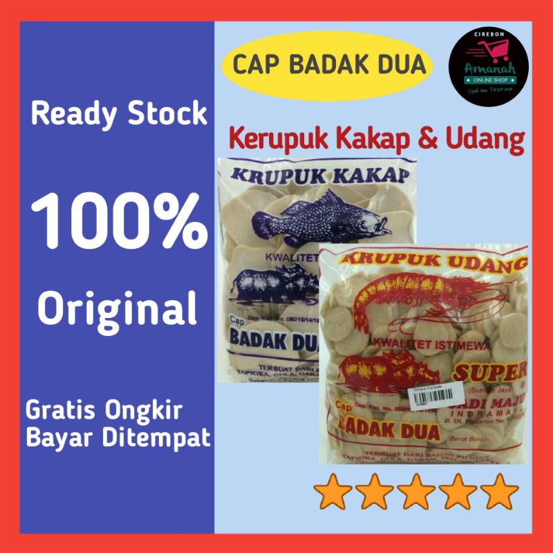 

Kerupuk Ikan Kakap dan Krupuk Udang Cap Badak Dua 500 gram