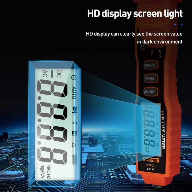 (BISA COD) RVOSTR ANENG Digital Multimeter Voltage Tester Pen - A3002