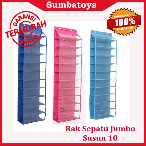 RAK SEPATU GANTUNG PLASTIK SUSUN 10 TEBAL
