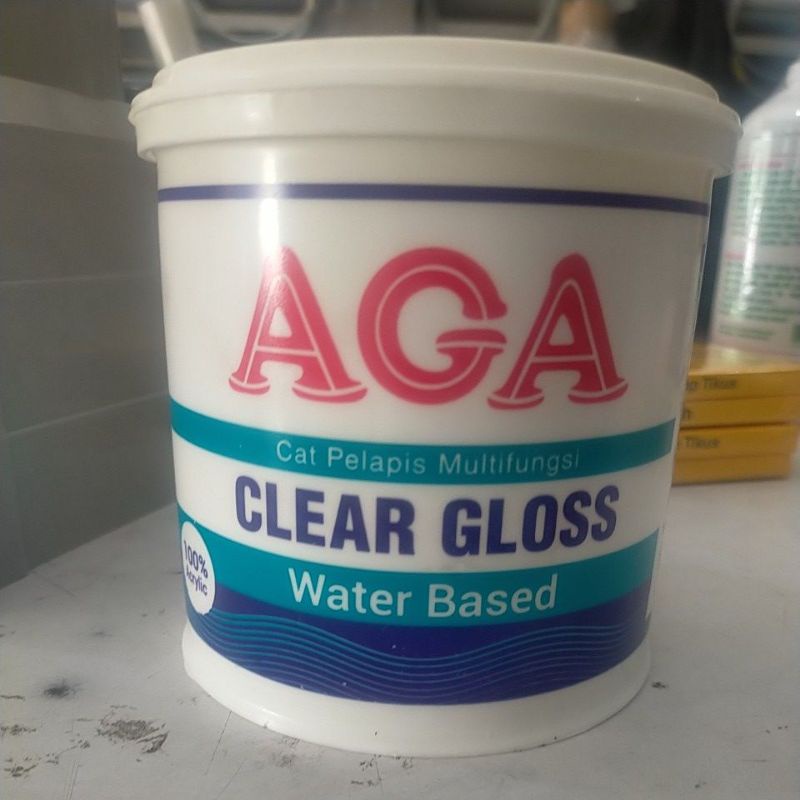 AGA clear gloss cat pelapis multifungsi.cat pelapis tembok. batu, lukisan, kayu