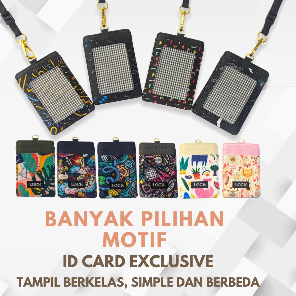 

P5b5A--Gantungan ID Card Kantor Kasual Anti Air Kalung Name Tag Holder Lanyard Pria Wanita LS390