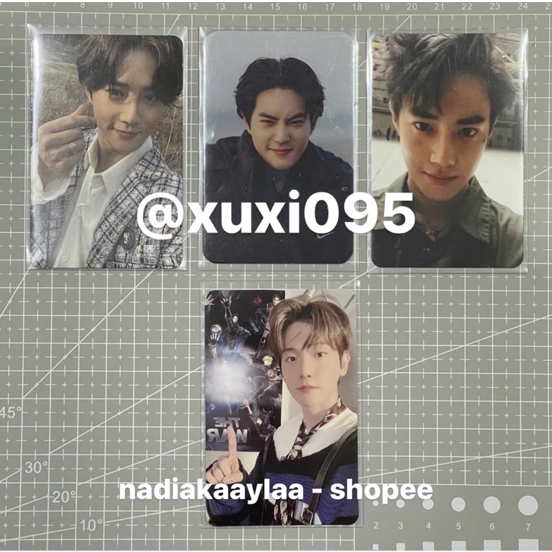 want to sell jual exo photocard official suho junmyeon yizhiyu yzy padding jaket hitam scrunchmyeon 