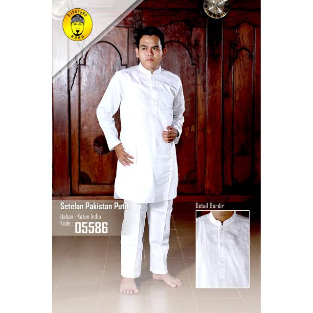 Setelan Pakistan Putih / Baju Koko / Koko Bordir / Kurta Pakistan / Koko Hasgradini / Djuragan Koko