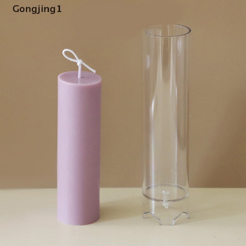 Gongjing1 Cetakan Lilin Bentuk Silinder Bahan Plastik Tahan Lama Handmade DIY