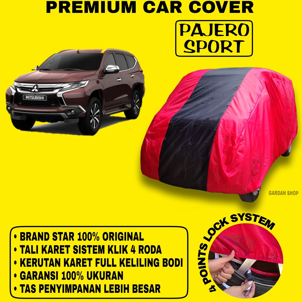 Sarung Mobil PAJERO SPORT MERAH HITAM Penutup Bodi Mobil Pajero Sport Waterproof PREMIUM