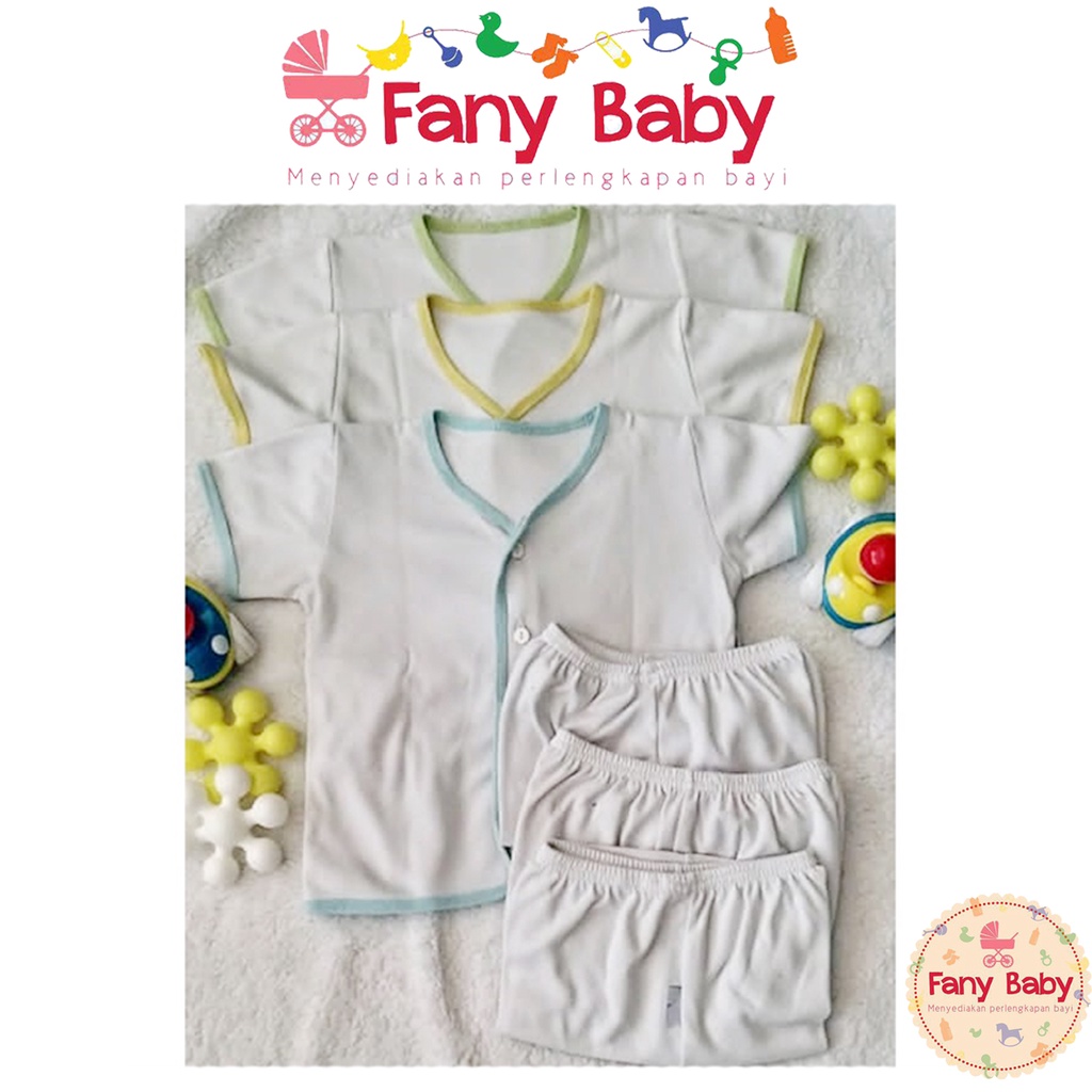 Little Queen Setelan Pendek Newborn Polos isi 3 pcs