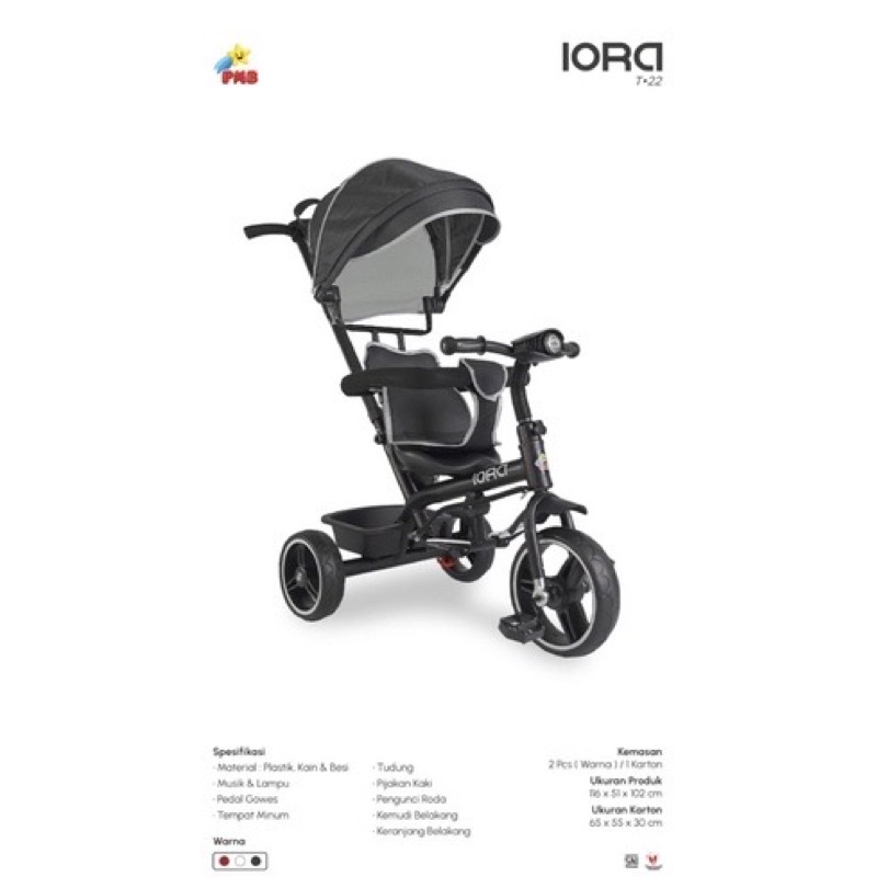 Sepeda Anak Kanopi PMB Iora T 22 T-22 Sepeda stroller