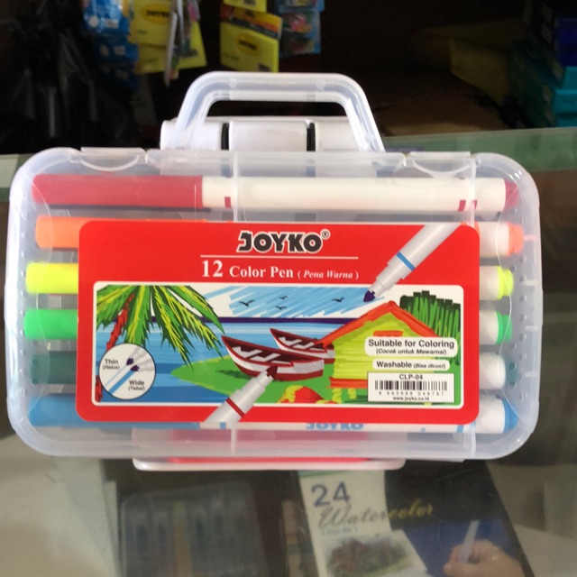 

Washable Color Pen CLP04 / Spidol Warna 12 warna Clp-04 dapat Dicuci Joyko
