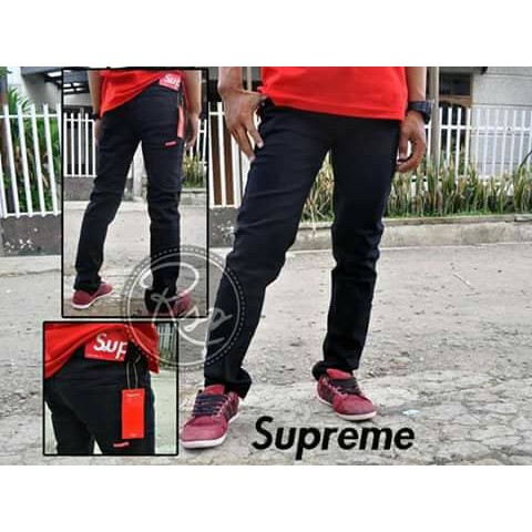 CELANA JEANS PRIA SUPREME HITAM SLIM FIT KEREN / BLACK