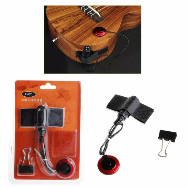 Piezo Pickup Mikrofon Gitar Akustik Tempel - P-007 - Black