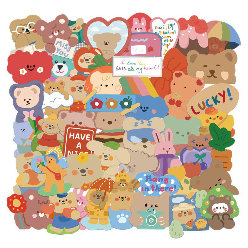

1 Pcs Sticker Ins Cartoon Aesthetic Cute Diary / Tumblr/ Binder / Hp / Laptop / Kulkas