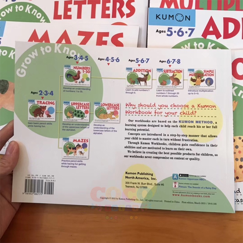 Kumon Book Grow to Know Umur Ages 2 3 4 5 6 7 8 (1 Set = 8 Buku) Ready Stock