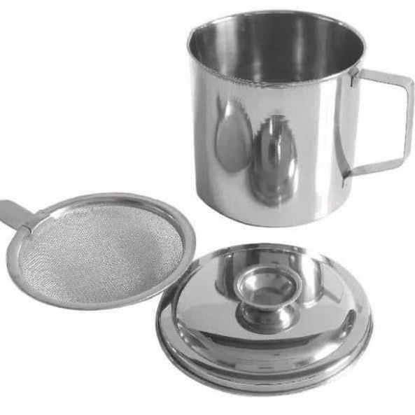 Mug Oil Pot Saringan 12cm / Tempat Saringan Minyak Stainless