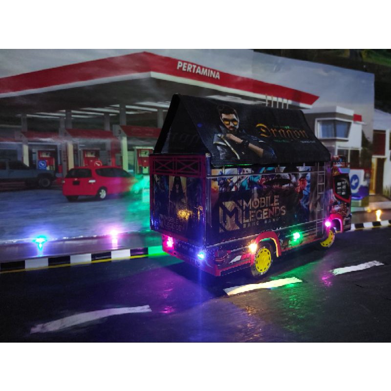 Truk oleng Jumbo full lampu terpal Mobile legend