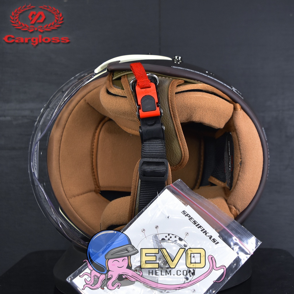 CARGLOSS YRH HIJAB RETRO HELM HALF FACE SOLID MOTIF ORI, CARGLOSS OFFICIAL STORE, CARGLOSS HELMET