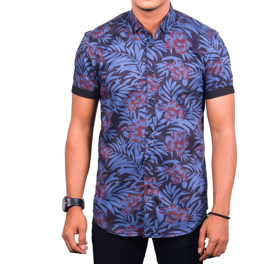 Credomenstore Kemeja Pria Lengan Pendek Kombinasi Tribal Credomenstore Kemeja Pria Lengan Pendek Kombinasi Tribal