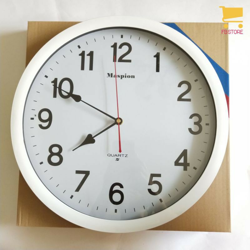 [ ⭐FREE ONGKIR⭐ ] Jam dinding Maspion H999W quartz 37cm wall clock asli original