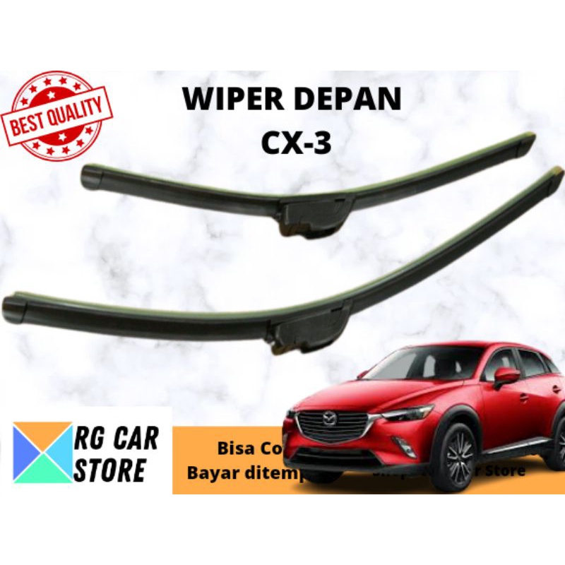 WIPER MAZDA CX-3 FRAMELESS DIJAMIN PNP TINGGAL PASANG BERKUALITAS