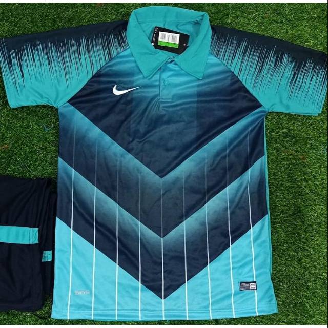SETELAN JERSEY SERAGAM FUTSAL BOLA KERAH V MOTIF PANAH