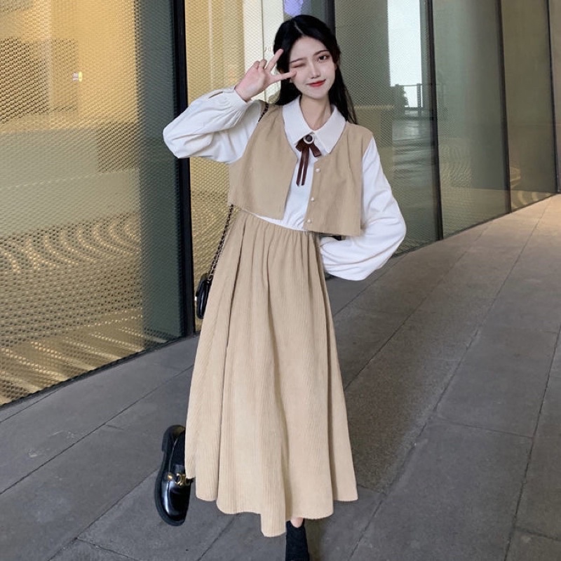 DRESS STUDENT KOREAN STYLE VINTAGE DRESS M110