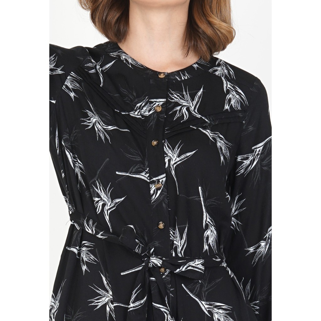 LKJ1920  LeRosetz - Dress Wanita | Gamis Print Black Sansvir