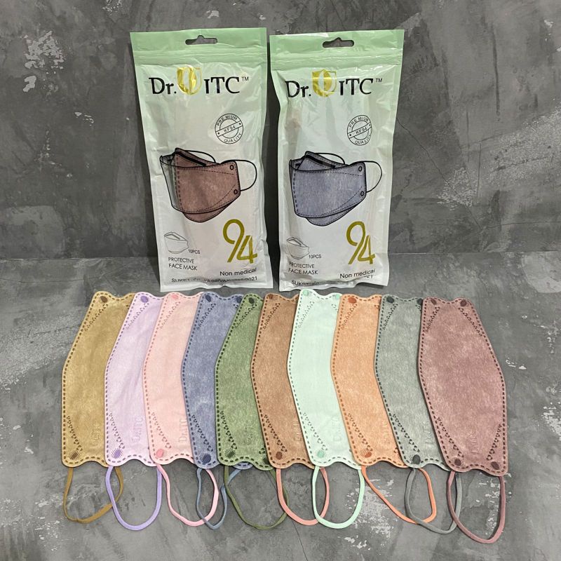 Masker KF94 warna careion mix warna earloop convex Warna soft dan gradasi isi 10pcs