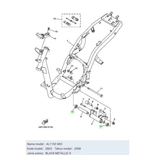 LAHER BEARING MOUNTING MONTING MIO (2PCS )ASLI ORI YAMAHA 93306 003YR