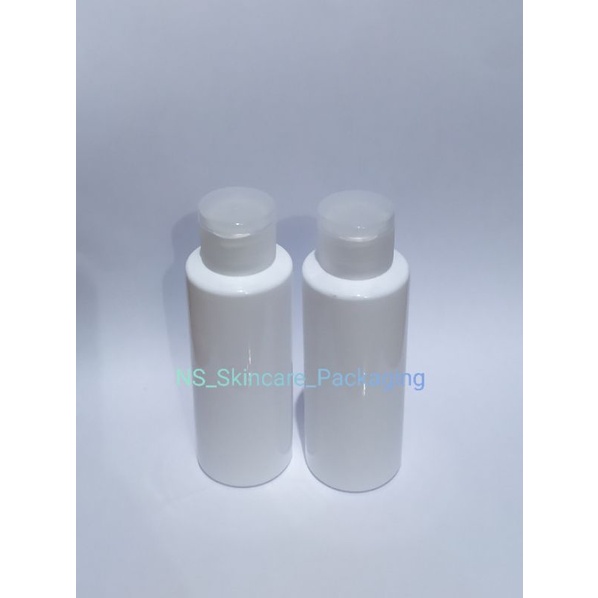 Botol fliptop natural / bening 100ml putih RF