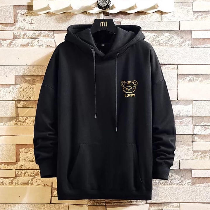 LUCKY LION SWEATER HOODIE OVERSIZE MAT FLEECE ( MR )