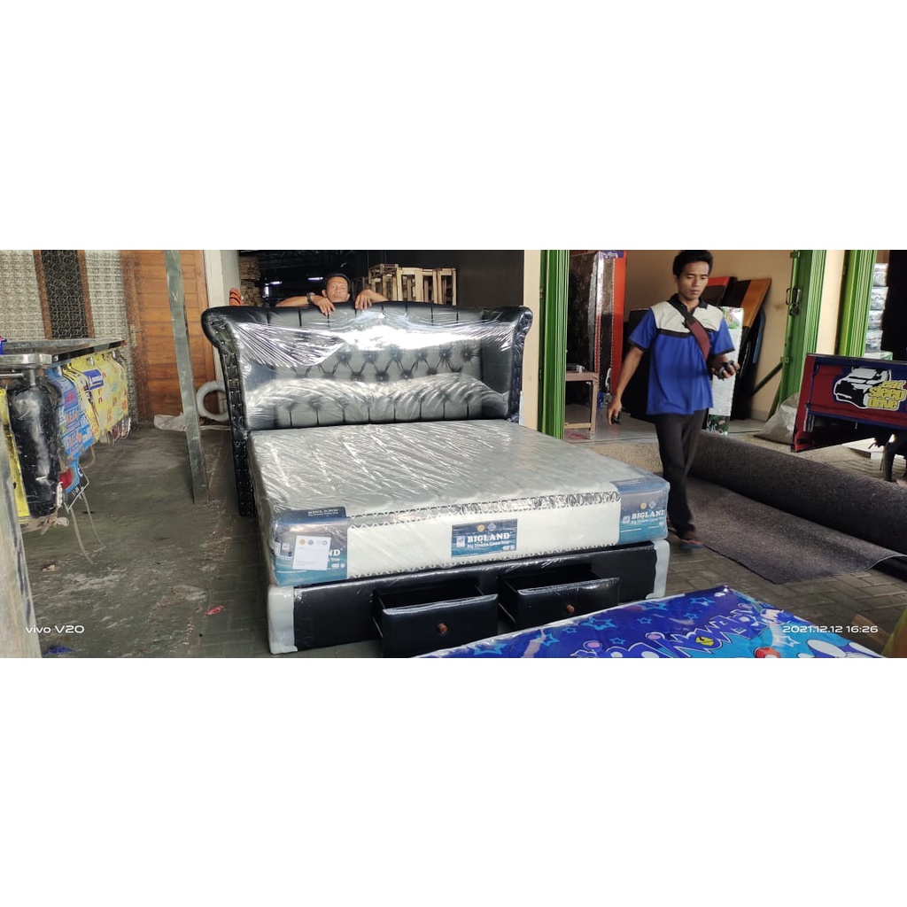 SPRINGBED FULL SET BIGLAND SANDARAN SOFA GAJAH LACI 2