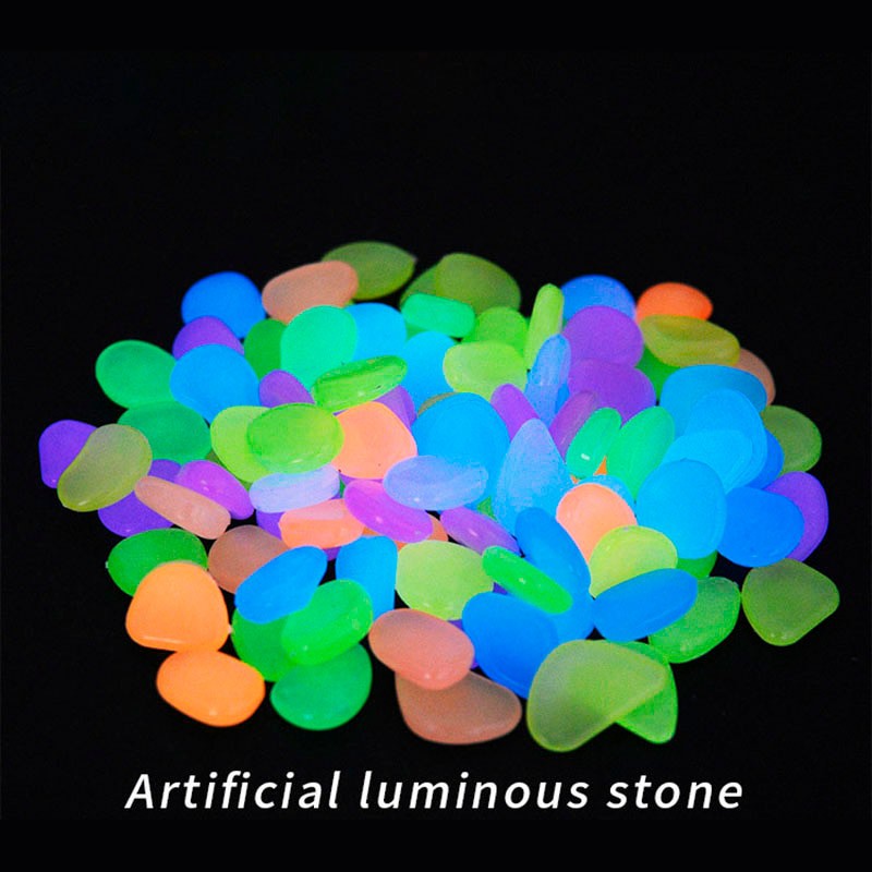 Batu Aquarium Hias Akuarium Cupang Dekorasi Menyala dalam gelap Glow In The Dark Multi Warna 100 pcs