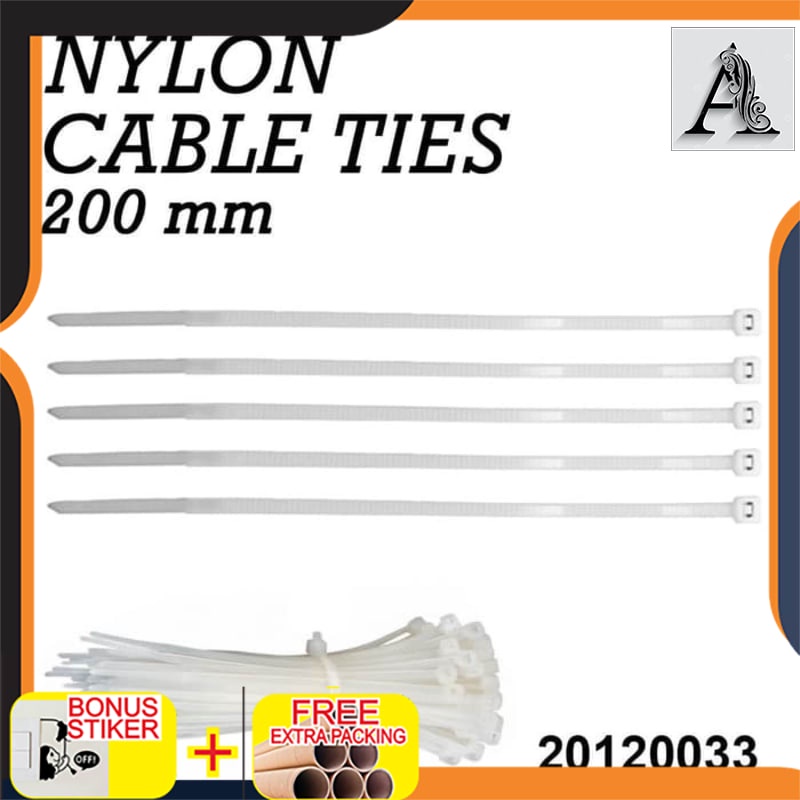 

Grosir Kabel Tis / Cable Tie / Kabel Ties Putih 200 mm pengikat kabel - Putih