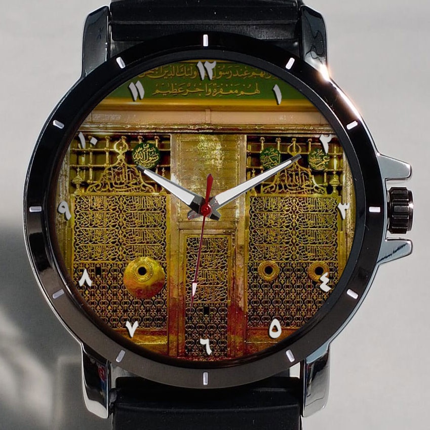 Jam Tangan Pria Custom Gambar Makam Rasulullah