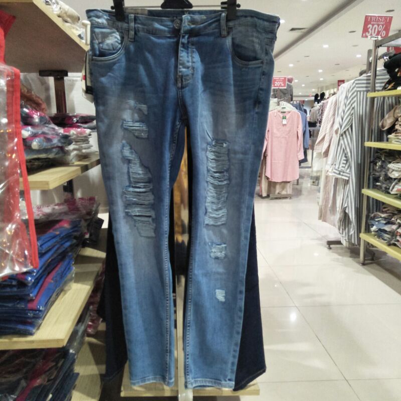 CARDINAL LADIES - celana panjang jeans wanita sobek skinny