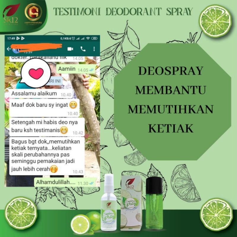 DEODORANT SPRAY TAWAS SR12 HERBAL / AMPUH PENGHILANG BAU BADAN PERMANEN / PEMUTIH KETIAK BPOM