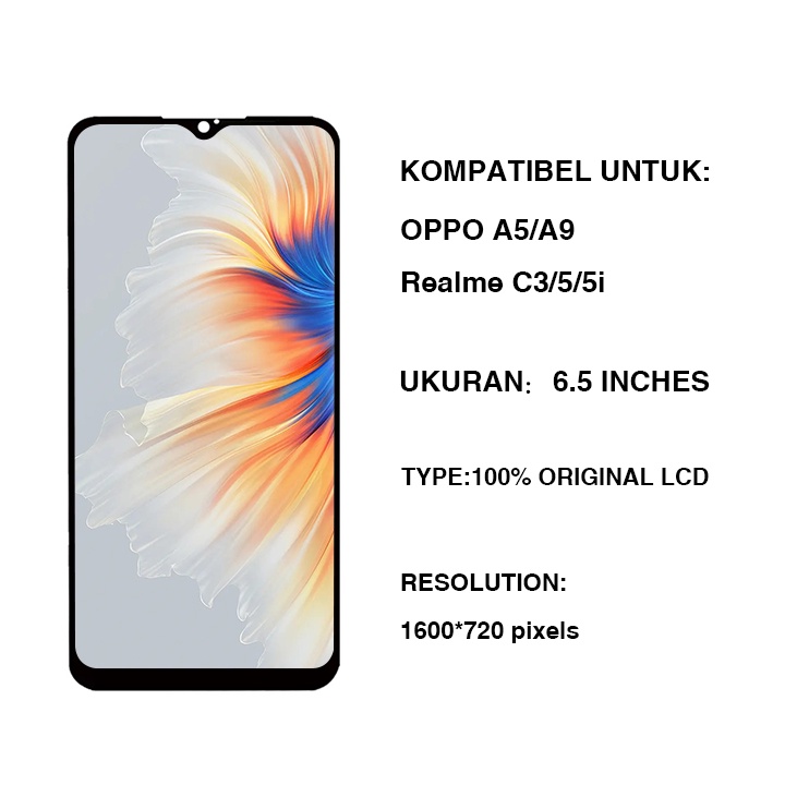 LCD REALME C3 5 5i / OPPO A5 A9 2020 A31 Fullset Touchscreen ORI Touch Screen Bagian Digitizer Layar Sentuh Versi Tinggi