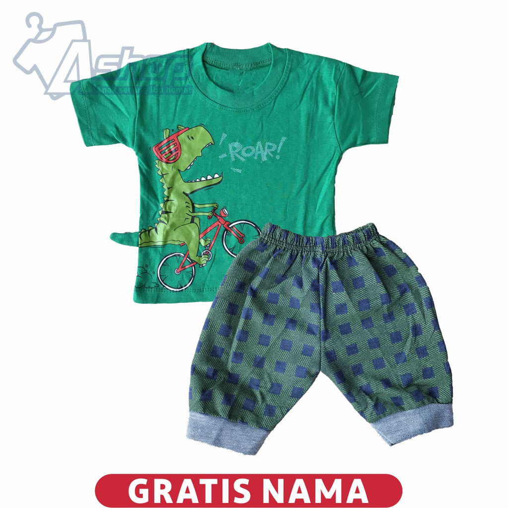 Baju Bayi Motif Dino 0-12 Bulan