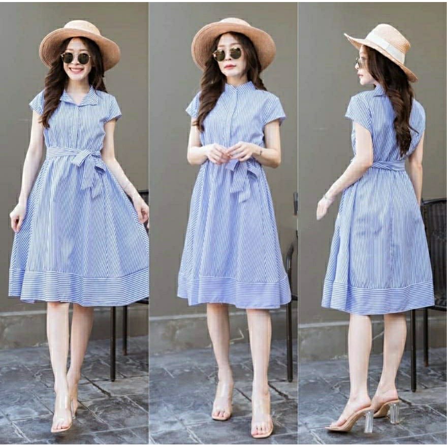 LAURA DRESS / DRESS WANITA / PAKAIAN WANITA / CASUAL DRESS / DRESS PANJANG / SALUR DRESS/DRESS KOREA