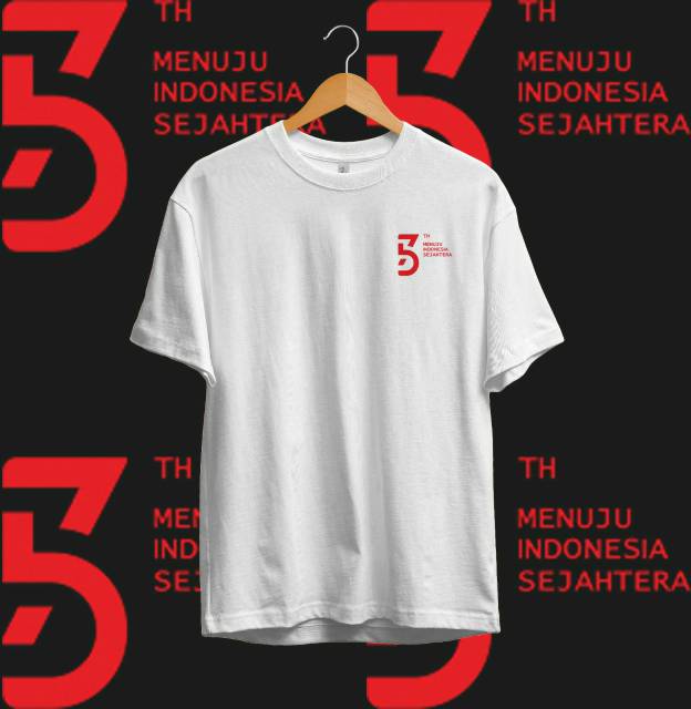 KAOS HUT INDONESIA 75 MENUJU indonesia SEJAHTERA 17 agustus LOGO KECIL KATUN COMBED 30S