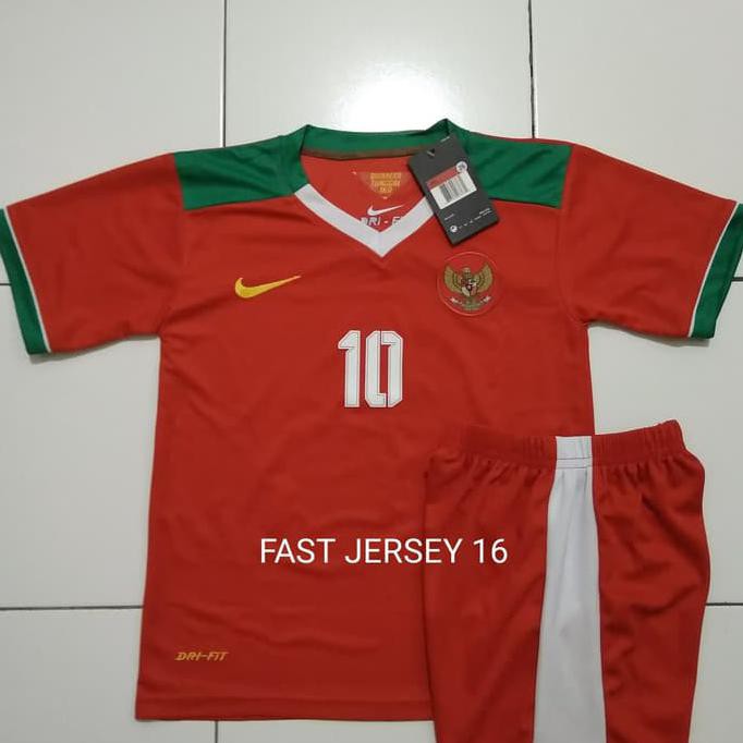Jual Jersey TimNas Indonesia home kids/anak 2017/2018 logo polyflex+Nameset Best