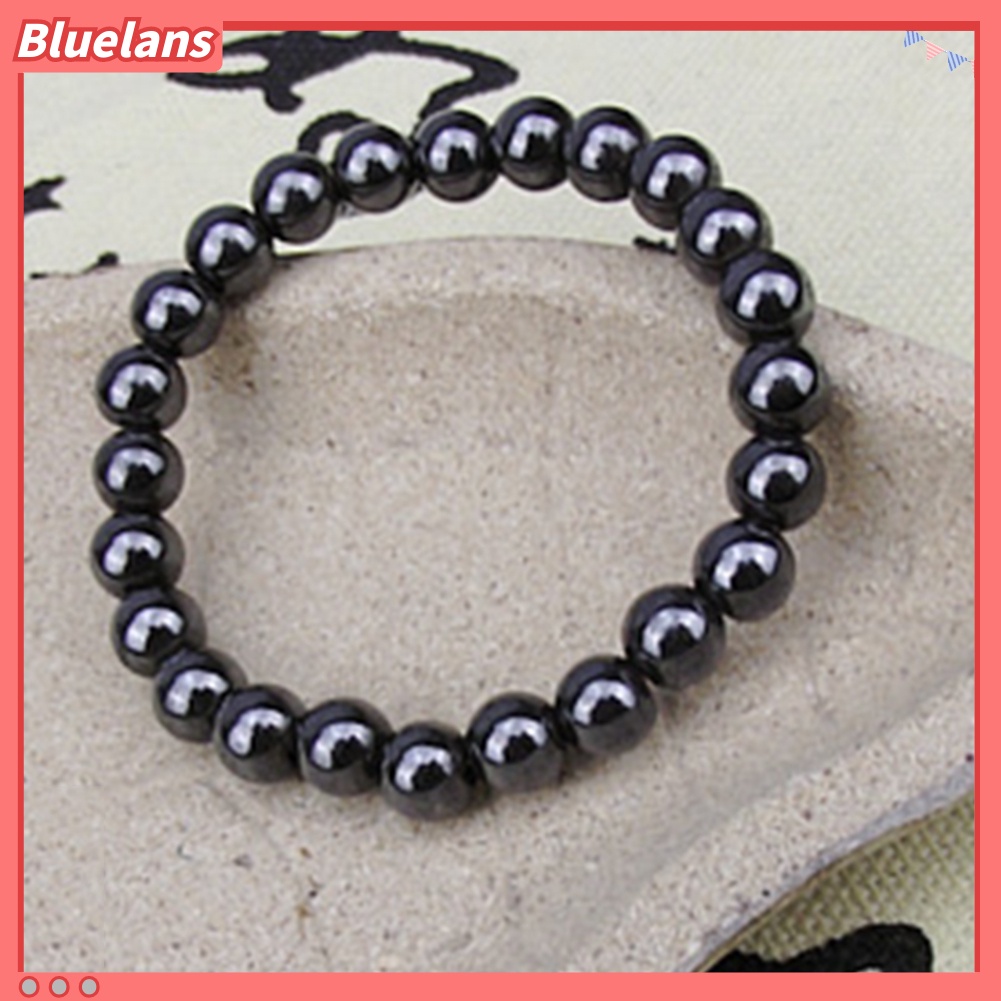 Bluelans Black Round Magnetic Stone Bracelet Fashion Unisex Health Care Bangle Jewelry