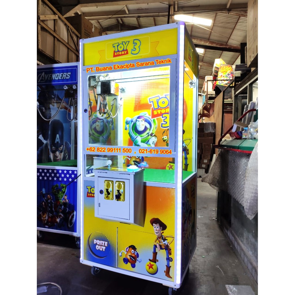 TERJUAL ke Samarinda PAKET Mesin Capit Boneka Box Impor Toy Story 3 + 900 Boneka + 550 koin + Ongkir