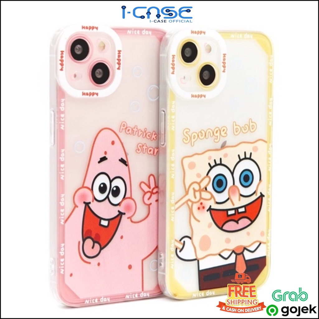 Soft Case Cartoon Spongebob &amp; Patrick Star Full Lens Cover  For iPhone 7 8 SE 7+ 8+ X XR XS 11 12 13 Mini Pro Max