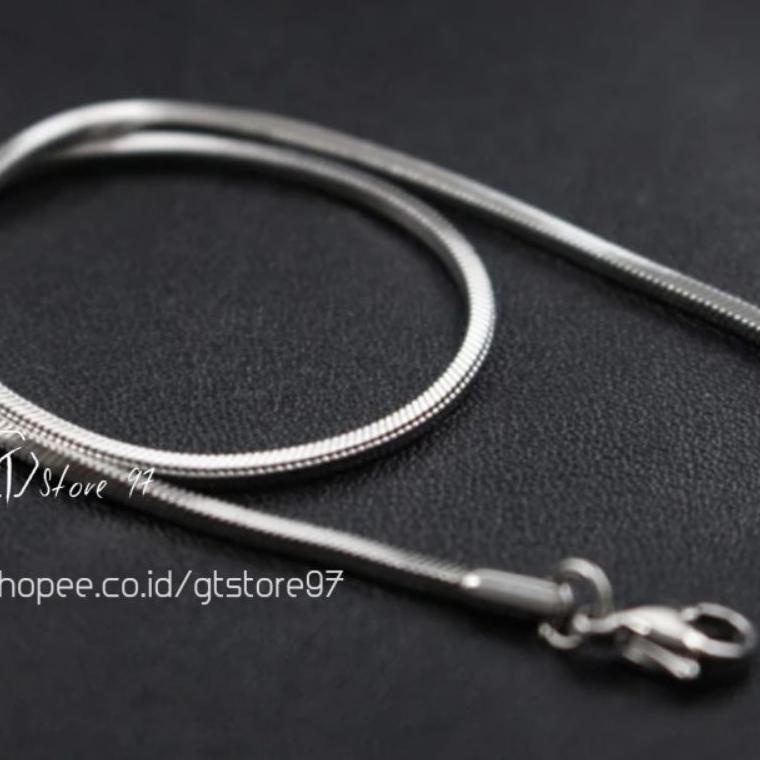 JZ7 Kalung Titanium Pria Silver Perak Emas Putih Anti Karat Cowok Cewek Wanita Kalung Pria Cowok Ker