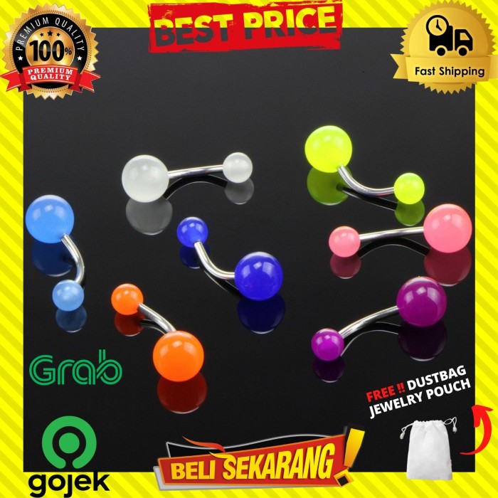 ANTING TINDIK PERUT/PUSAR AKRILIK LUMINOUS PRIA WANITA TITANIUM A99