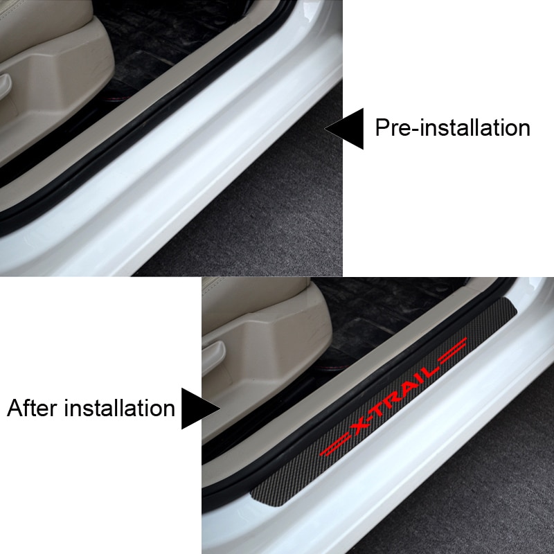4pcs Stiker Sill Pintu Bahan Serat Karbon Untuk Nissan X-Trail Xtrail T30 T31 T32 2002-2021