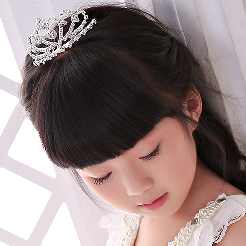 [SIAP KIRIM] AKSESORIS RAMBUT MAHKOTA ANAK TIARA PENGANTIN SILVER APA002