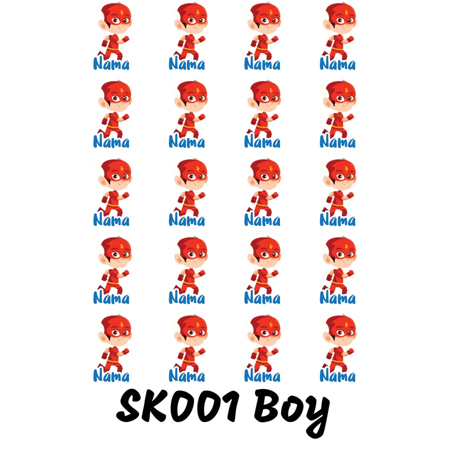 

Sticker Nama Cutting Label Waterproof Tahan Air Hero 01 (SK001)