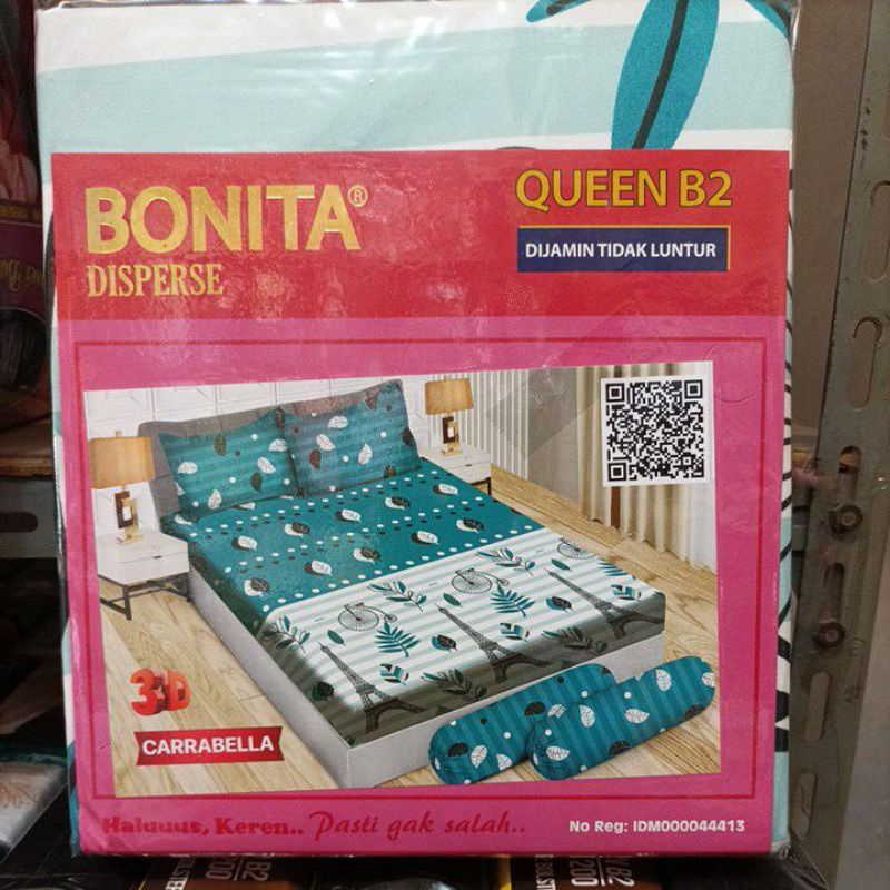 Sprei BONITA Queen 160x200 Motif Terbaru Minimalis (Bisa COD)